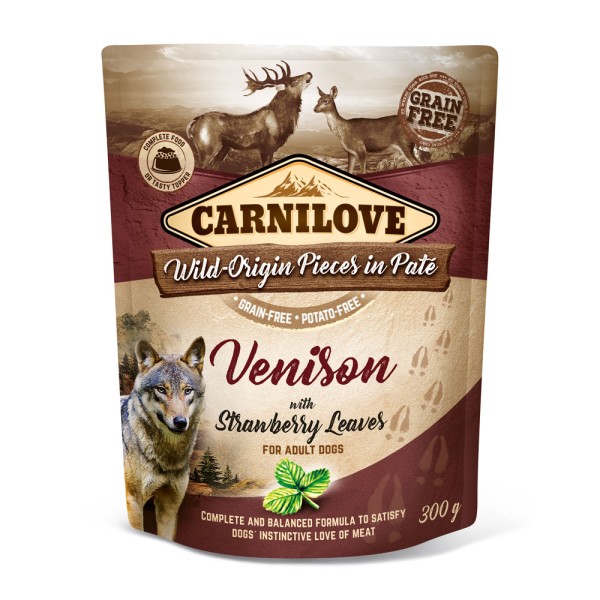 Carnilove Adult Pouch Venison with Strawberry Leaves (Hund)