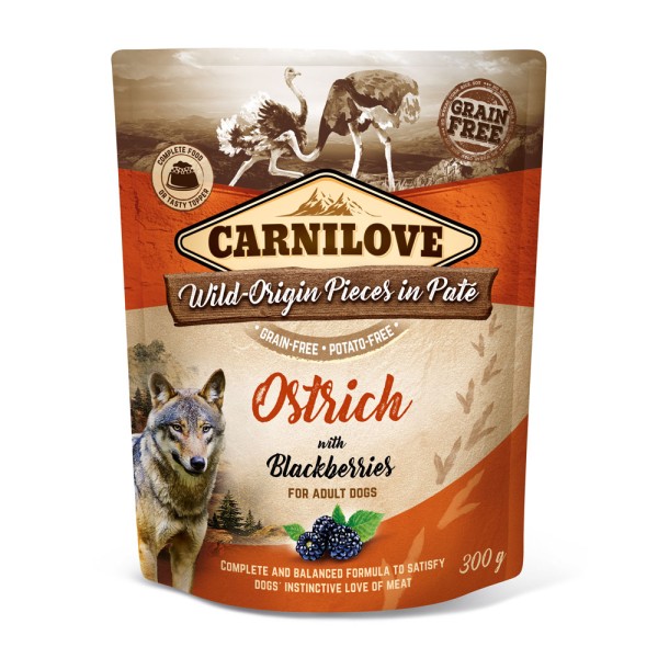 Carnilove Adult Pouch Ostrich with Blackberries (Hund)