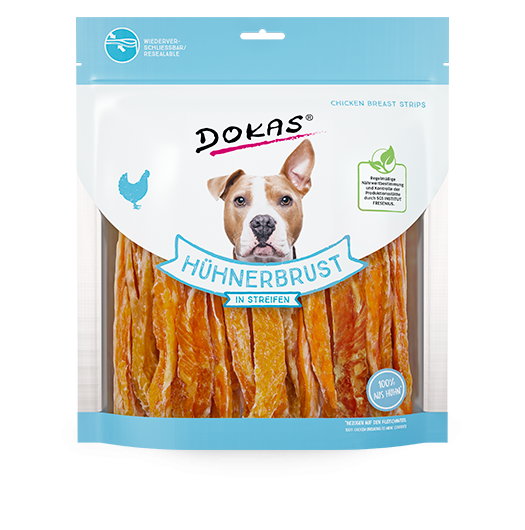 Dokas Hundesnack Hühnerbrust in Streifen