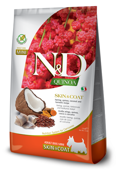 N&D Quinoa Skin & Coat Hering, Kokosnuss & Kurkuma Adult Mini